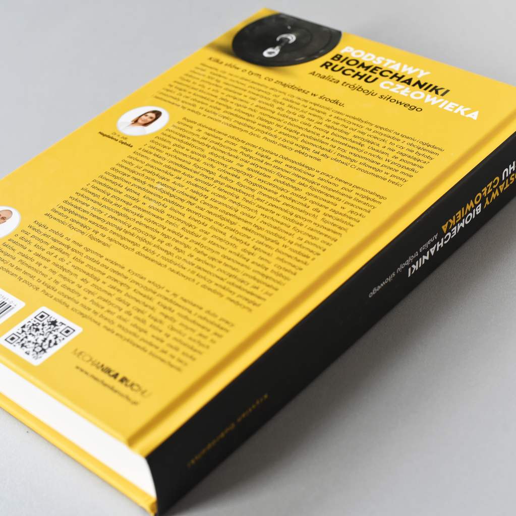 Zdjęcie książki w oprawier twardej Krystian Dobropolski Podstawy Biomechaniki Ruchu Człowieka lakier UV na okładce